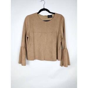 DO & BE bell ruffled sleeve faux suede Medium